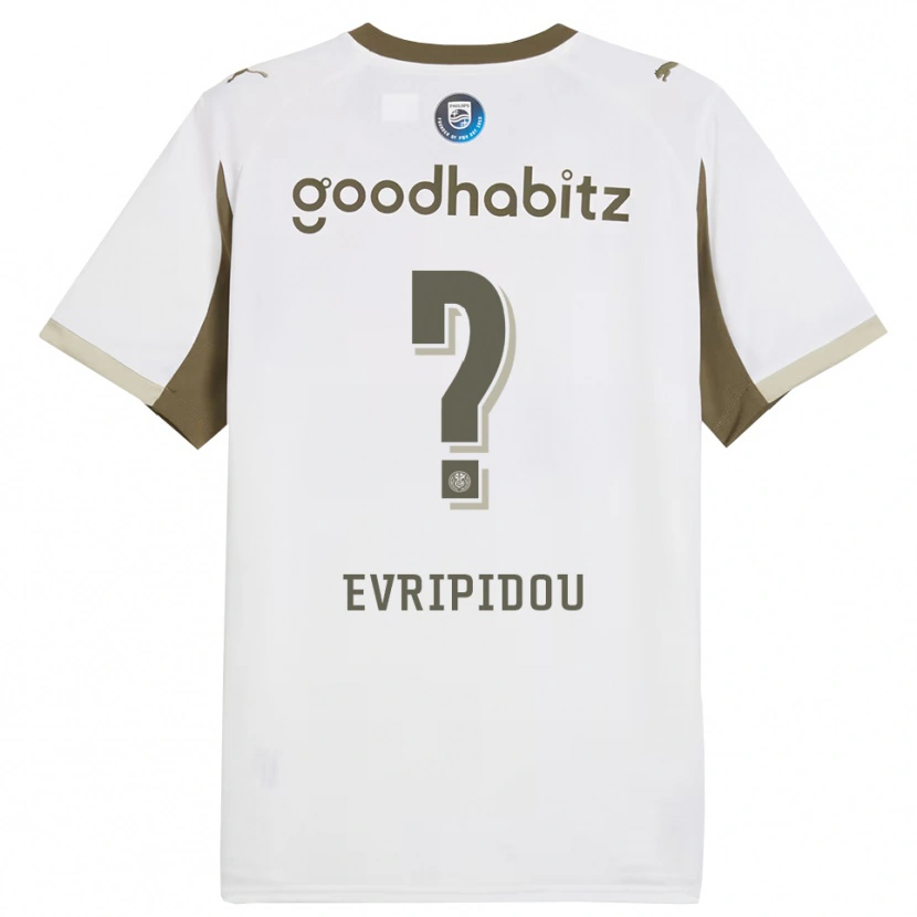 Danxen Børn Konstantinos Evripidou #0 Hvid Grå Tredje Sæt Spillertrøjer 2025/26 Trøje T-Shirt