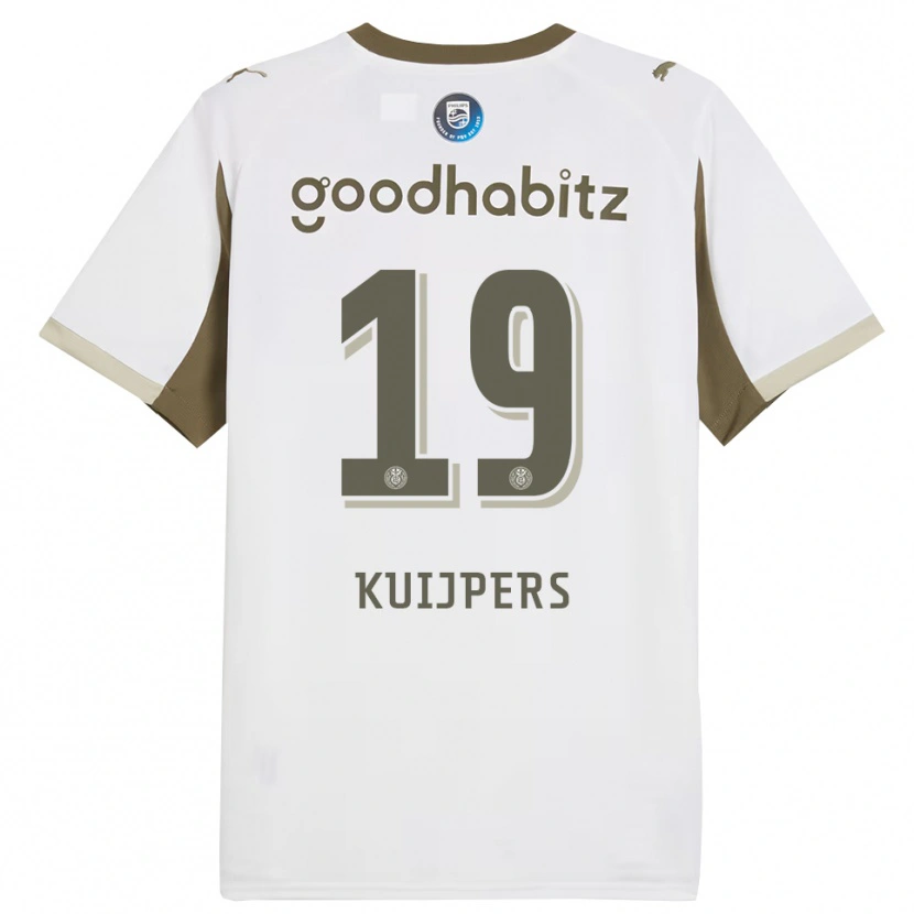 Danxen Børn Jeslynn Kuijpers #19 Hvid Grå Tredje Sæt Spillertrøjer 2025/26 Trøje T-Shirt