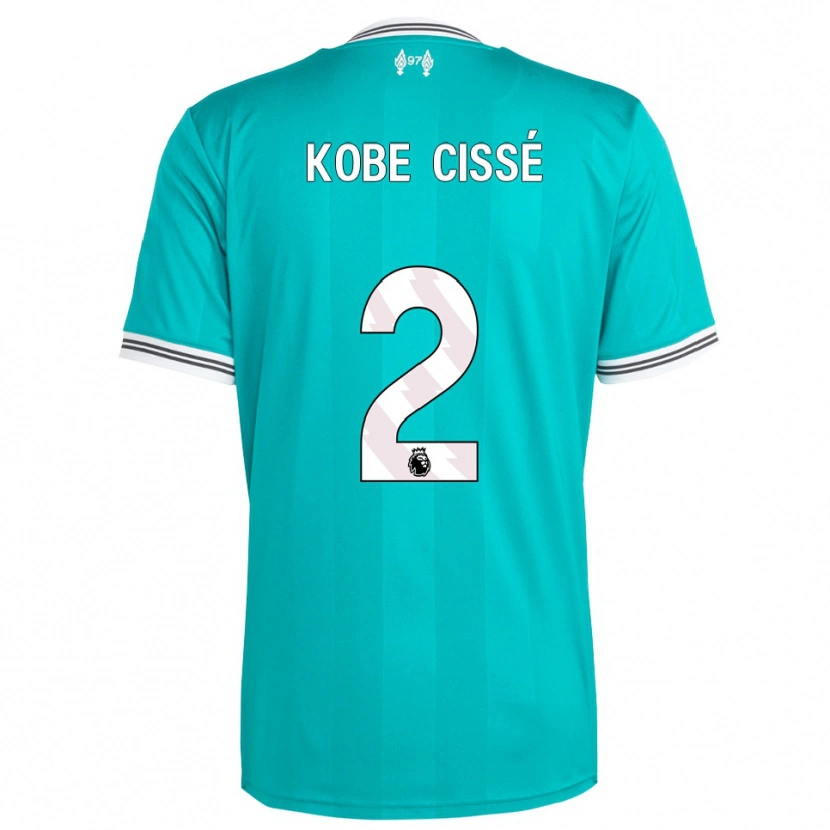 Danxen Børn Prince Kobe Cissé #2 Grøn Hvid Tredje Sæt Spillertrøjer 2025/26 Trøje T-Shirt