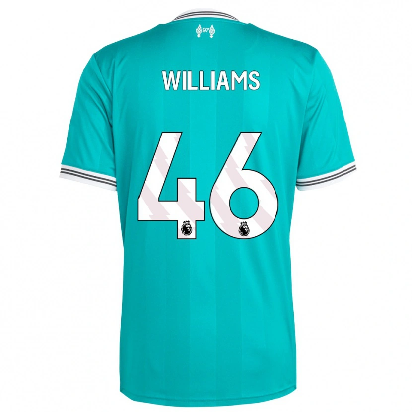 Danxen Børn Rhys Williams #46 Grøn Hvid Tredje Sæt Spillertrøjer 2025/26 Trøje T-Shirt