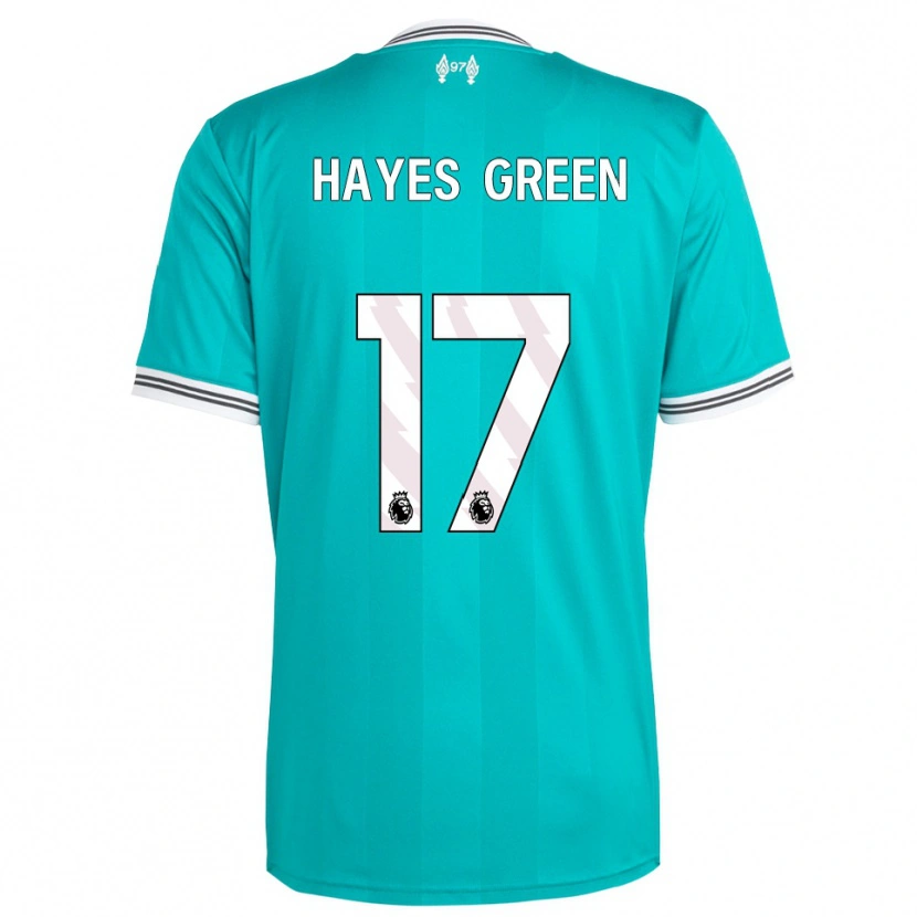 Danxen Børn Charlie Hayes-Green #17 Grøn Hvid Tredje Sæt Spillertrøjer 2025/26 Trøje T-Shirt