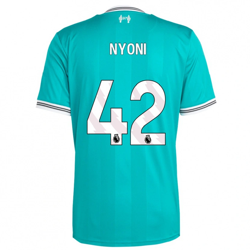 Danxen Børn Trey Nyoni #42 Grøn Hvid Tredje Sæt Spillertrøjer 2025/26 Trøje T-Shirt