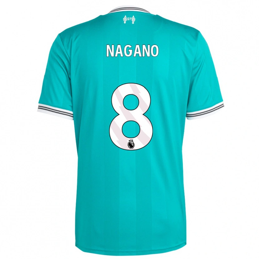 Danxen Børn Fūka Nagano #8 Grøn Hvid Tredje Sæt Spillertrøjer 2025/26 Trøje T-Shirt
