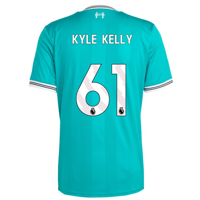 Danxen Børn Kyle Kelly #61 Grøn Hvid Tredje Sæt Spillertrøjer 2025/26 Trøje T-Shirt