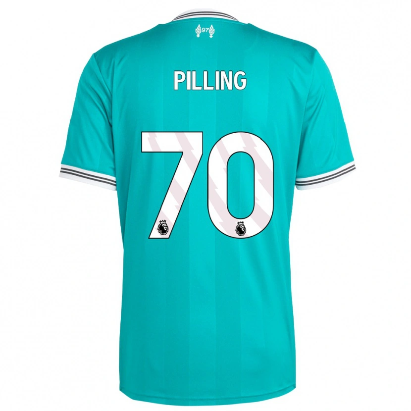 Danxen Børn Tommy Pilling #70 Grøn Hvid Tredje Sæt Spillertrøjer 2025/26 Trøje T-Shirt