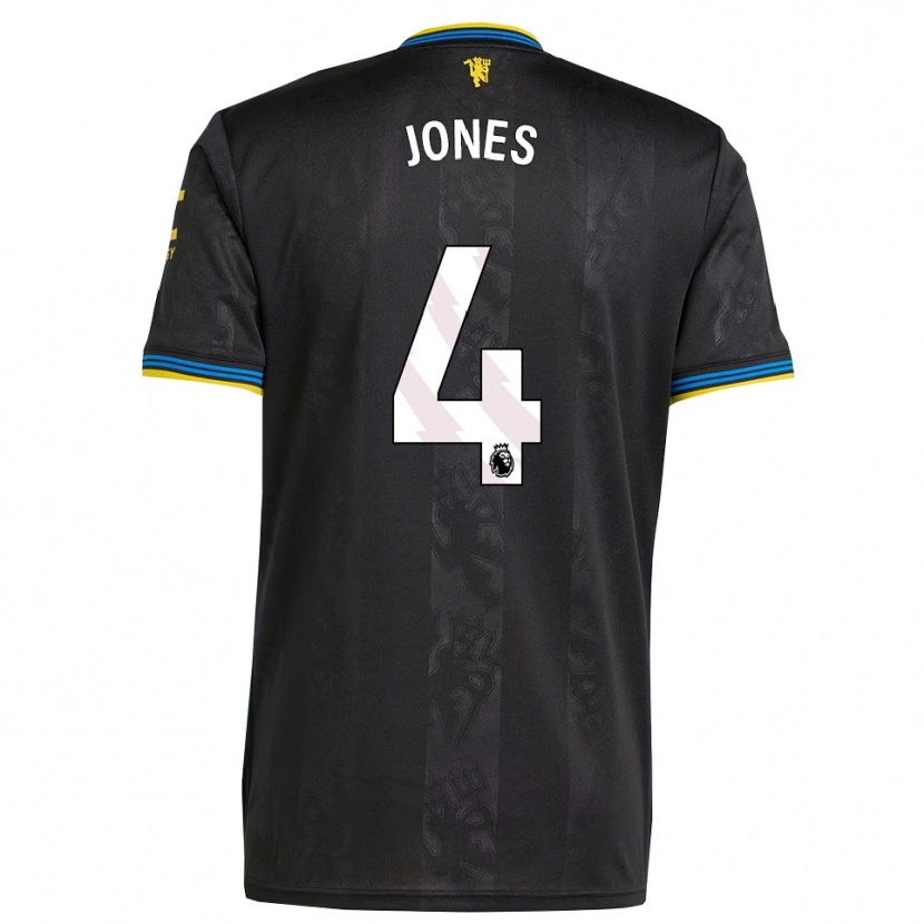 Danxen Børn Phil Jones #4 Sort Gul Blå Tredje Sæt Spillertrøjer 2025/26 Trøje T-Shirt