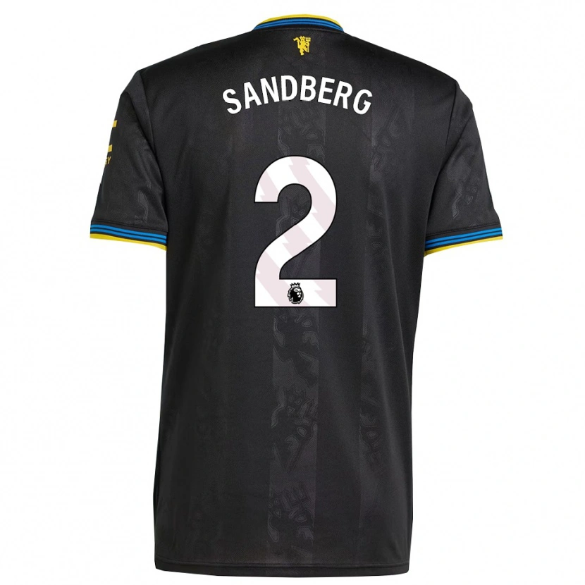 Danxen Børn Anna Sandberg #2 Sort Gul Blå Tredje Sæt Spillertrøjer 2025/26 Trøje T-Shirt