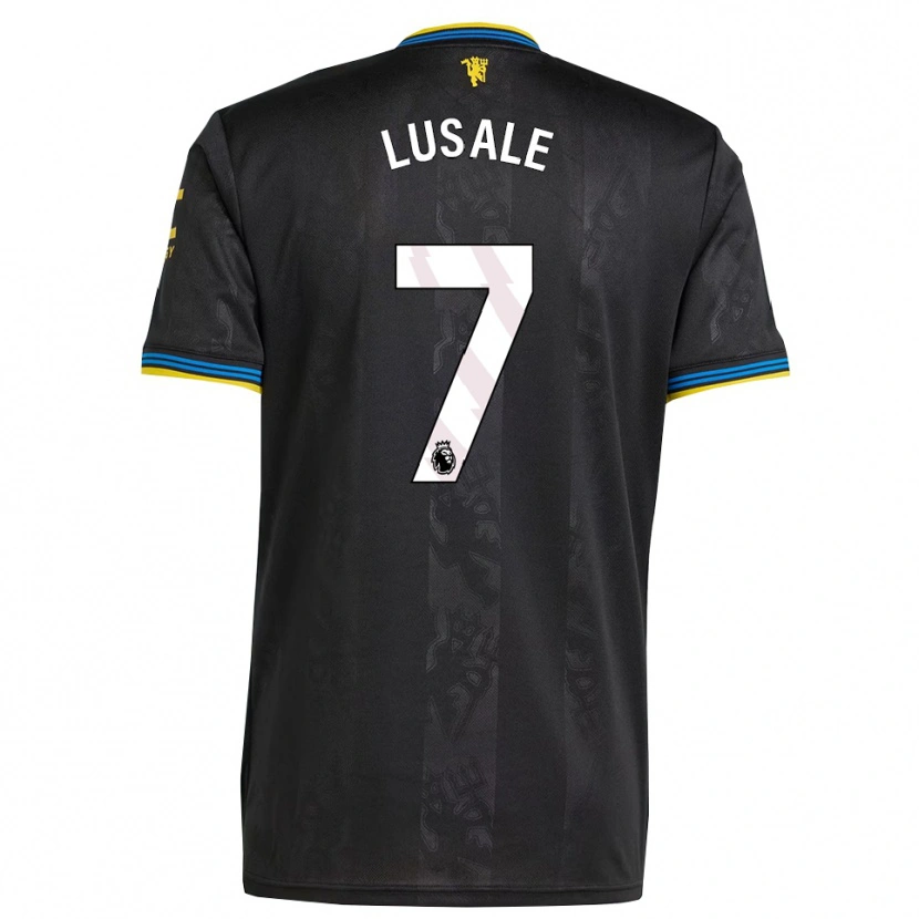 Danxen Børn Samuel Lusale #7 Sort Gul Blå Tredje Sæt Spillertrøjer 2025/26 Trøje T-Shirt
