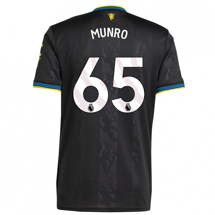 Danxen Børn Reece Munro #65 Sort Gul Blå Tredje Sæt Spillertrøjer 2025/26 Trøje T-Shirt