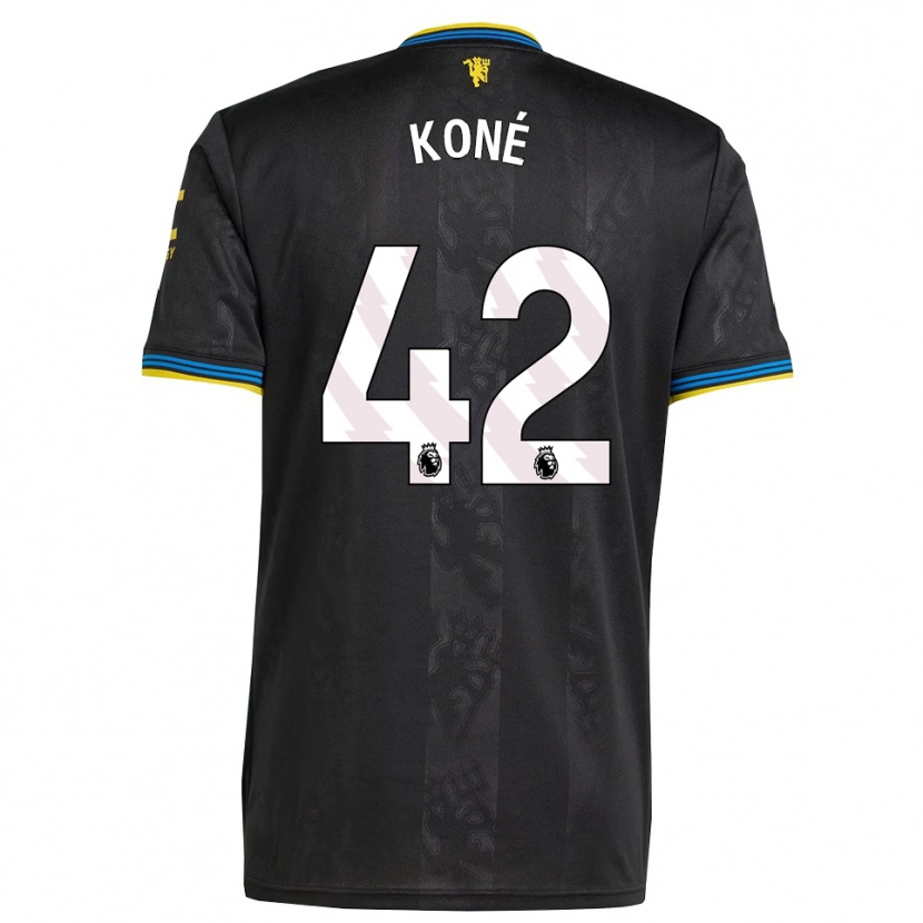 Danxen Børn Sékou Koné #42 Sort Gul Blå Tredje Sæt Spillertrøjer 2025/26 Trøje T-Shirt