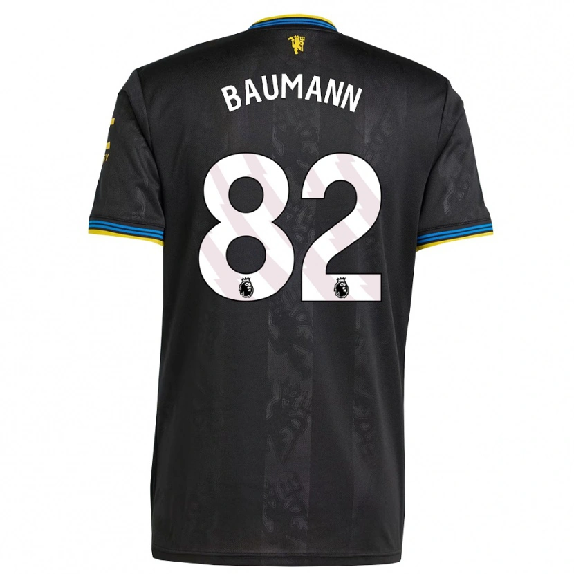 Danxen Børn Zach Baumann #82 Sort Gul Blå Tredje Sæt Spillertrøjer 2025/26 Trøje T-Shirt