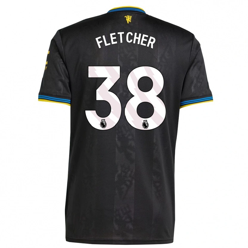 Danxen Børn Jack Fletcher #38 Sort Gul Blå Tredje Sæt Spillertrøjer 2025/26 Trøje T-Shirt