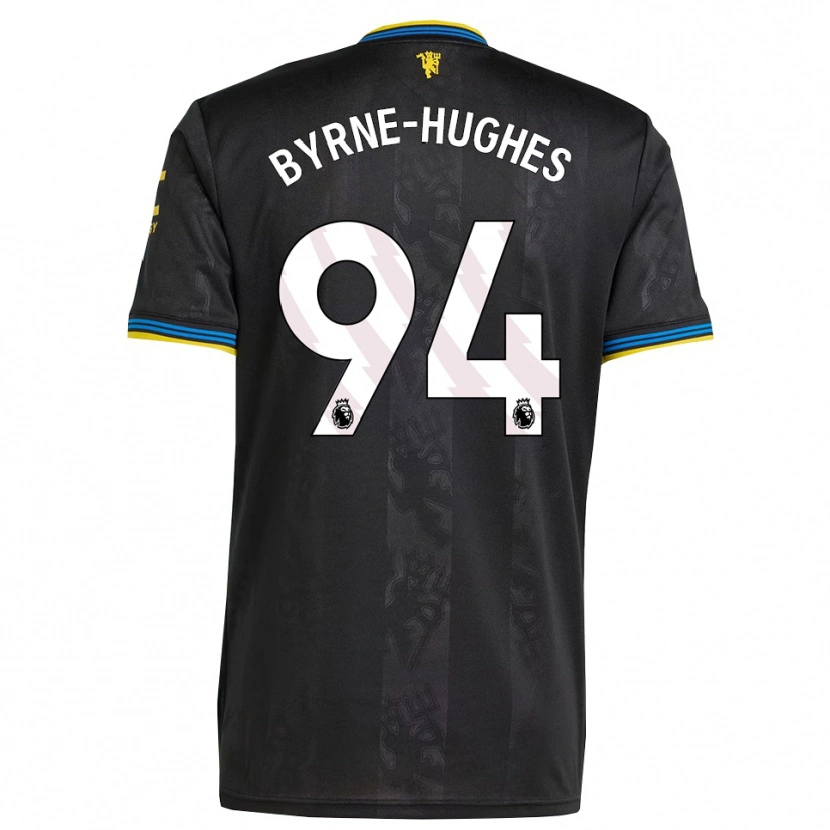 Danxen Børn Cameron Byrne-Hughes #94 Sort Gul Blå Tredje Sæt Spillertrøjer 2025/26 Trøje T-Shirt