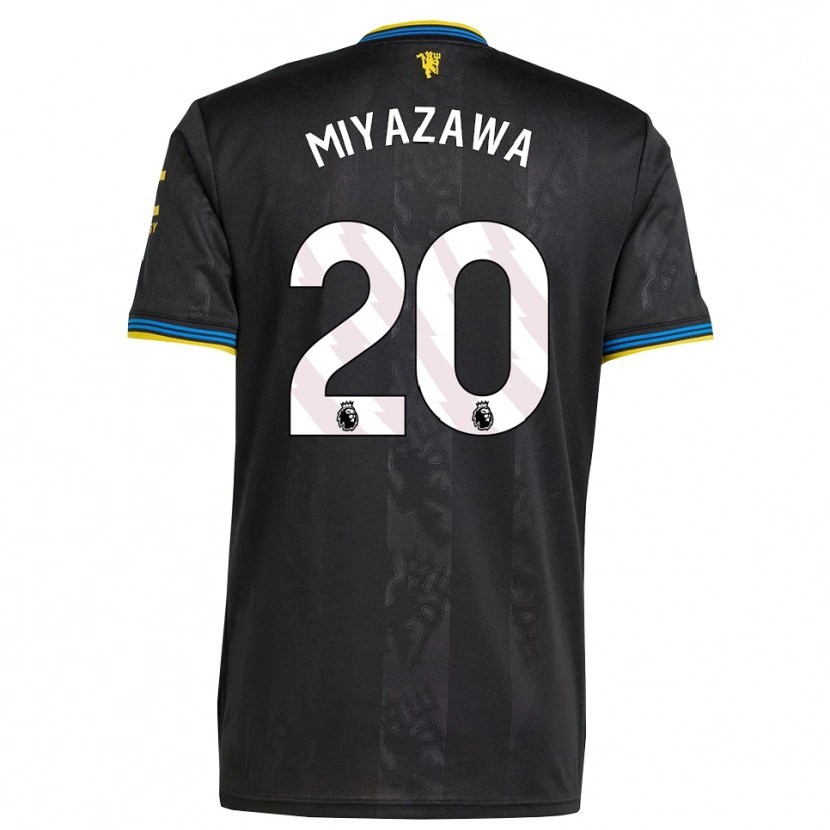 Danxen Børn Hinata Miyazawa #20 Sort Gul Blå Tredje Sæt Spillertrøjer 2025/26 Trøje T-Shirt