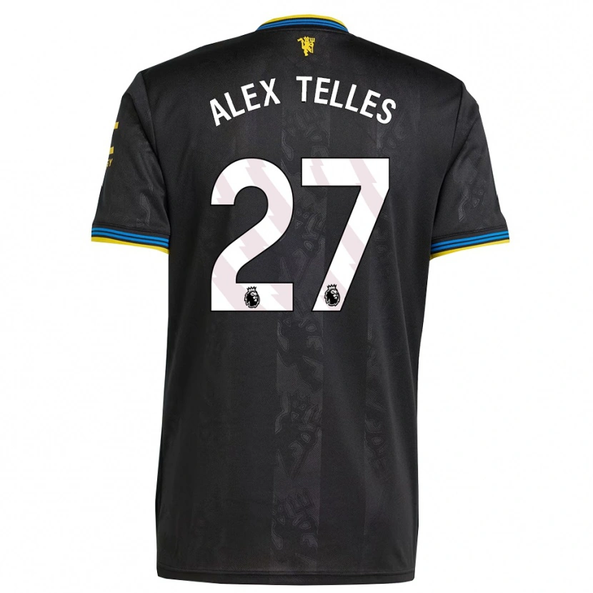 Danxen Børn Alex Nicolao Telles #27 Sort Gul Blå Tredje Sæt Spillertrøjer 2025/26 Trøje T-Shirt