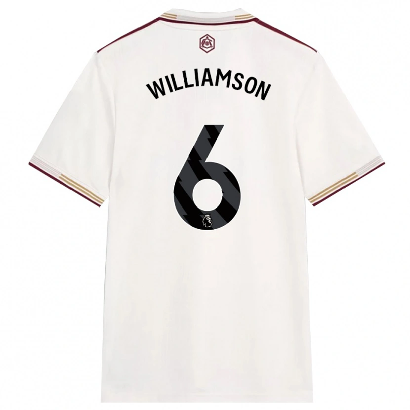 Danxen Børn Leah Williamson #6 Off White Bourgogne Tredje Sæt Spillertrøjer 2025/26 Trøje T-Shirt