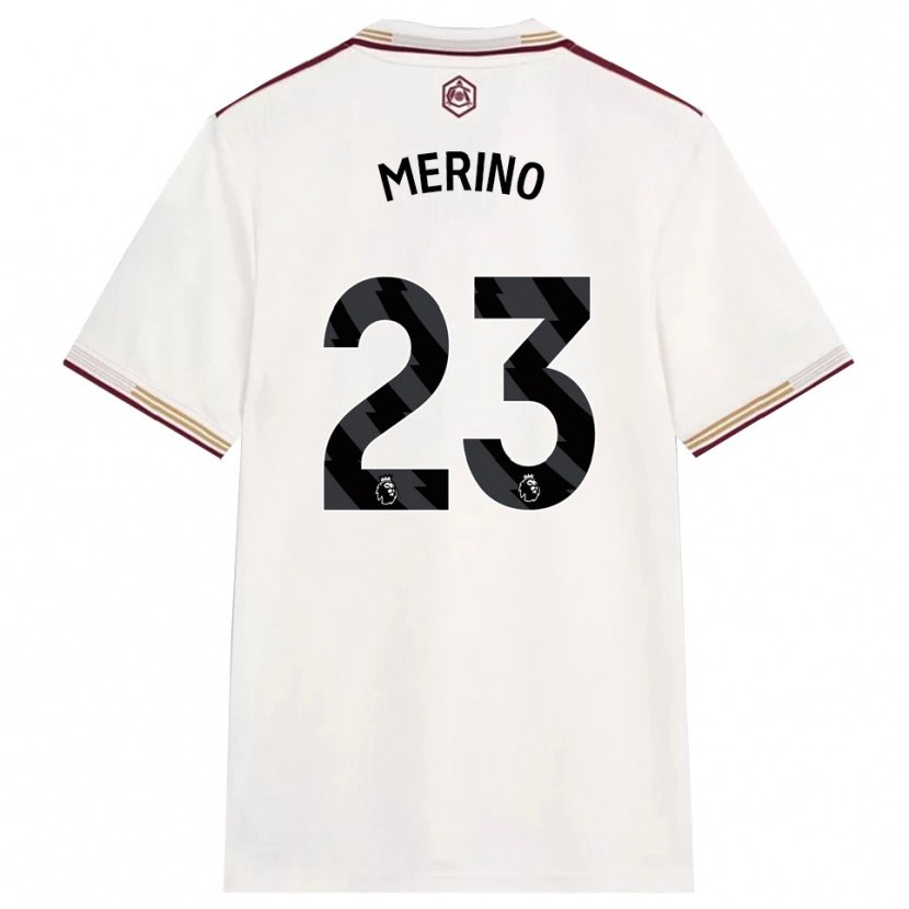Danxen Børn Mikel Merino #23 Off White Bourgogne Tredje Sæt Spillertrøjer 2025/26 Trøje T-Shirt