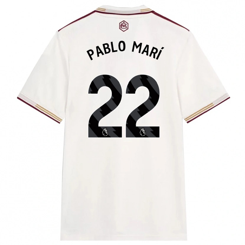 Danxen Børn Pablo Mari #22 Off White Bourgogne Tredje Sæt Spillertrøjer 2025/26 Trøje T-Shirt