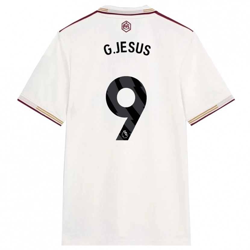 Danxen Børn Gabriel Jesus #9 Off White Bourgogne Tredje Sæt Spillertrøjer 2025/26 Trøje T-Shirt