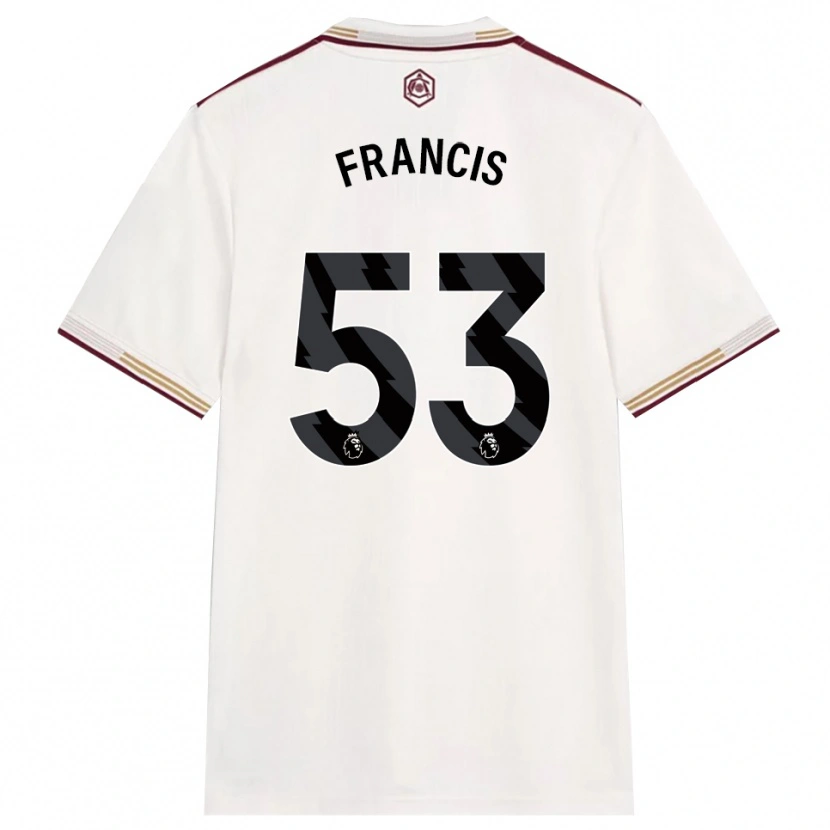 Danxen Børn Jack Henry Francis #53 Off White Bourgogne Tredje Sæt Spillertrøjer 2025/26 Trøje T-Shirt