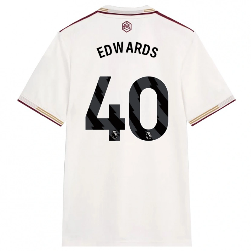 Danxen Børn Khayon Edwards #40 Off White Bourgogne Tredje Sæt Spillertrøjer 2025/26 Trøje T-Shirt