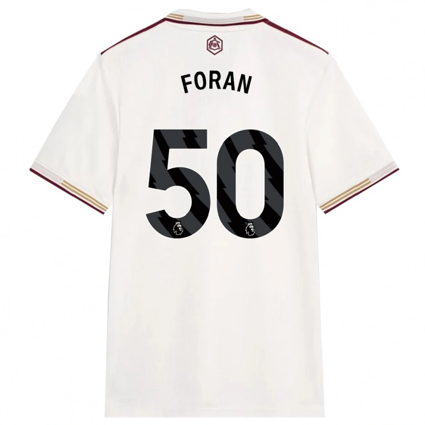 Danxen Børn Taylor Foran #50 Off White Bourgogne Tredje Sæt Spillertrøjer 2025/26 Trøje T-Shirt