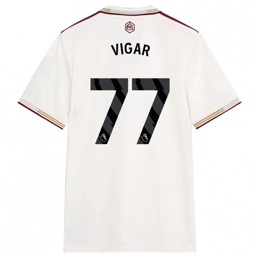 Danxen Børn Billy Vigar #77 Off White Bourgogne Tredje Sæt Spillertrøjer 2025/26 Trøje T-Shirt