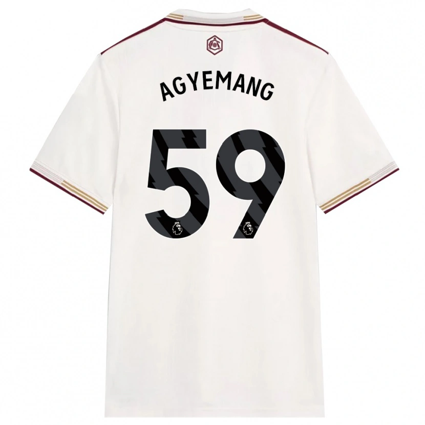 Danxen Børn Michelle Agyemang #59 Off White Bourgogne Tredje Sæt Spillertrøjer 2025/26 Trøje T-Shirt