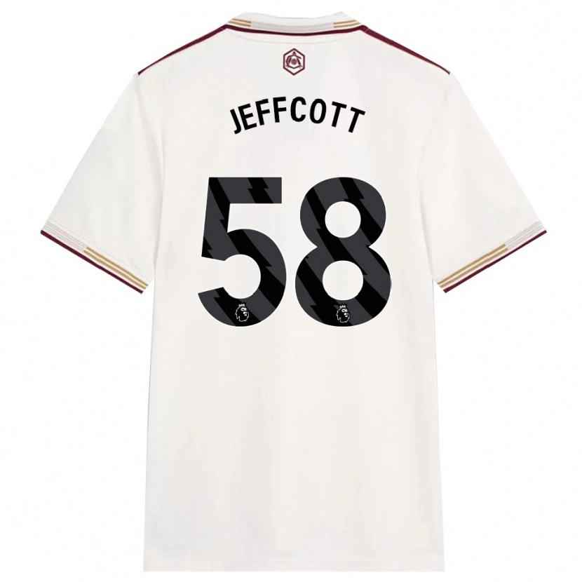 Danxen Børn Henry Jeffcott #58 Off White Bourgogne Tredje Sæt Spillertrøjer 2025/26 Trøje T-Shirt