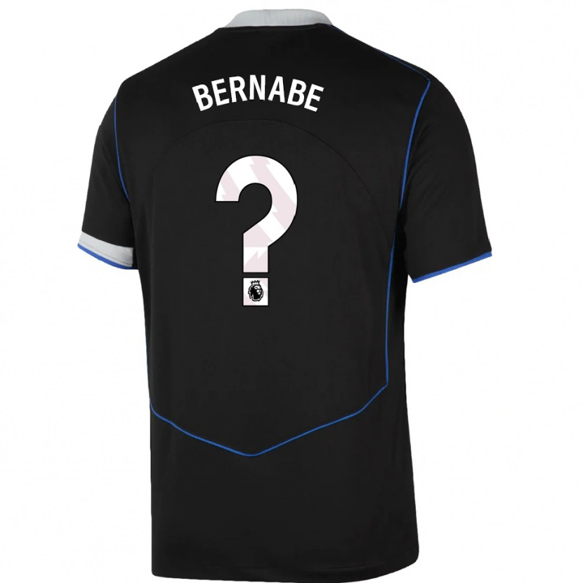Danxen Børn Alejandra Bernabe #0 Sort Blå Sølv Tredje Sæt Spillertrøjer 2025/26 Trøje T-Shirt