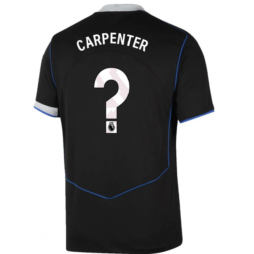 Danxen Børn Ellie Carpenter #0 Sort Blå Sølv Tredje Sæt Spillertrøjer 2025/26 Trøje T-Shirt