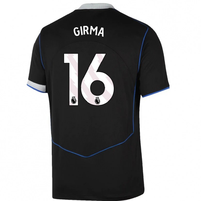 Danxen Børn Naomi Girma #16 Sort Blå Sølv Tredje Sæt Spillertrøjer 2025/26 Trøje T-Shirt