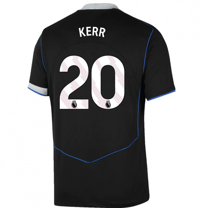 Danxen Børn Sam Kerr #20 Sort Blå Sølv Tredje Sæt Spillertrøjer 2025/26 Trøje T-Shirt