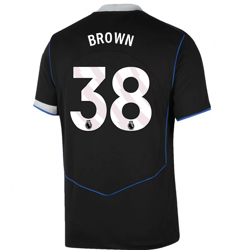 Danxen Børn Cerys Brown #38 Sort Blå Sølv Tredje Sæt Spillertrøjer 2025/26 Trøje T-Shirt
