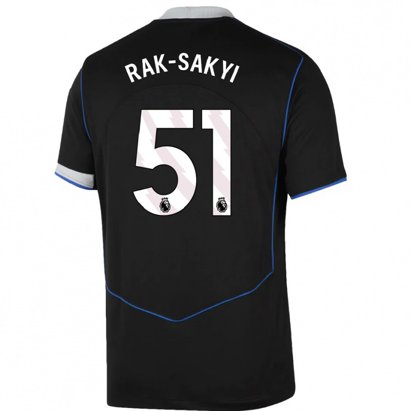 Danxen Børn Sam Rak-Sakyi #51 Sort Blå Sølv Tredje Sæt Spillertrøjer 2025/26 Trøje T-Shirt