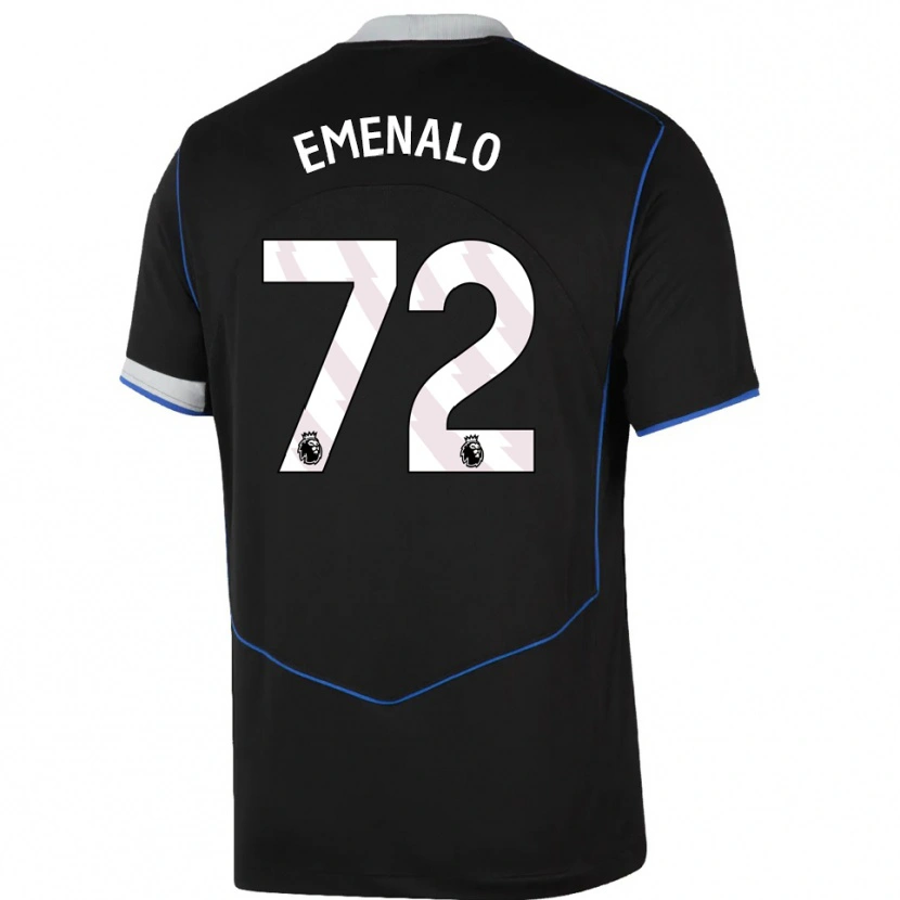 Danxen Børn Landon Emenalo #72 Sort Blå Sølv Tredje Sæt Spillertrøjer 2025/26 Trøje T-Shirt