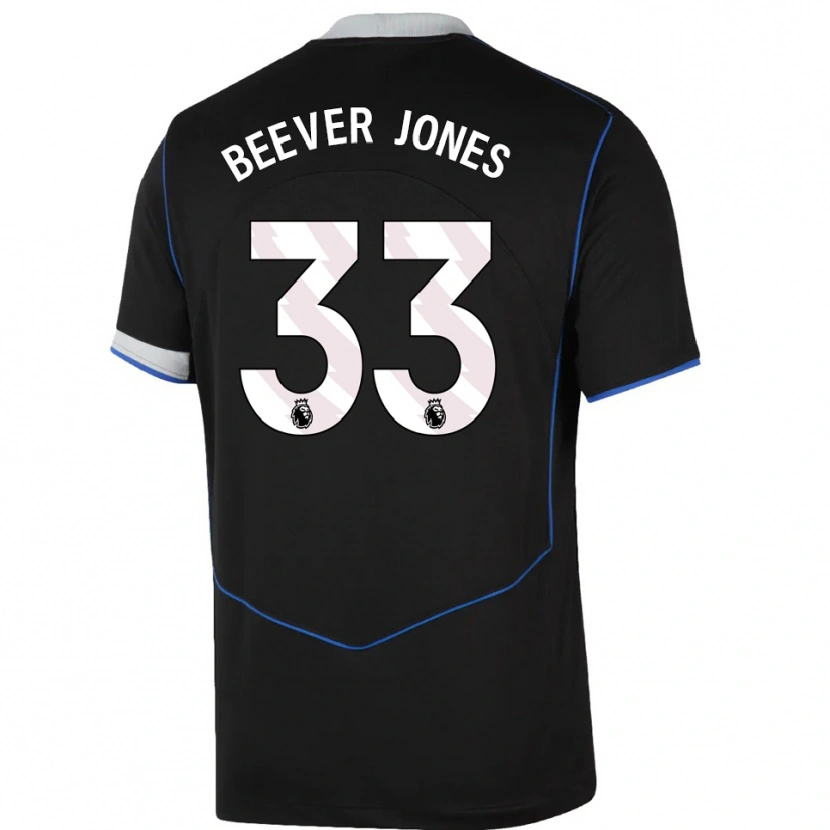 Danxen Børn Aggie Beever-Jones #33 Sort Blå Sølv Tredje Sæt Spillertrøjer 2025/26 Trøje T-Shirt
