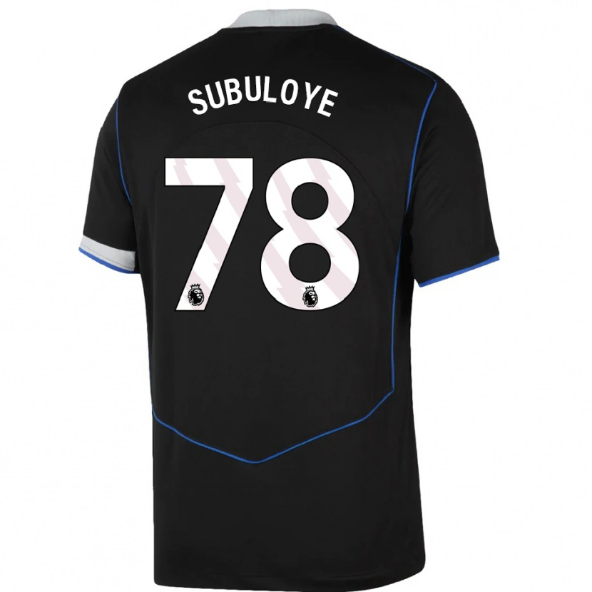 Danxen Børn Olutayo Subuloye #78 Sort Blå Sølv Tredje Sæt Spillertrøjer 2025/26 Trøje T-Shirt