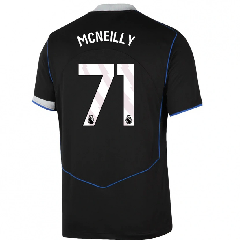 Danxen Børn Donnell Mcneilly #71 Sort Blå Sølv Tredje Sæt Spillertrøjer 2025/26 Trøje T-Shirt