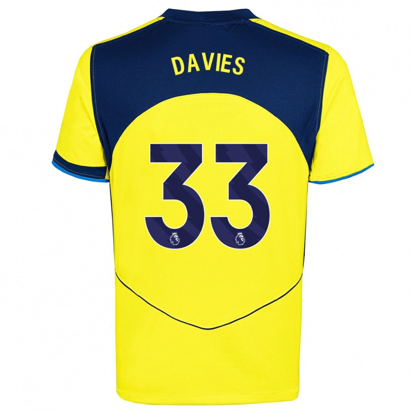 Danxen Børn Ben Davies #33 Gul Navy Tredje Sæt Spillertrøjer 2025/26 Trøje T-Shirt