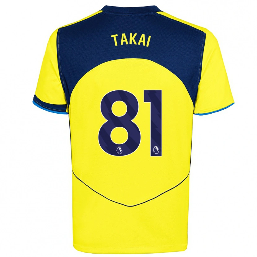 Danxen Børn Kota Takai #81 Gul Navy Tredje Sæt Spillertrøjer 2025/26 Trøje T-Shirt