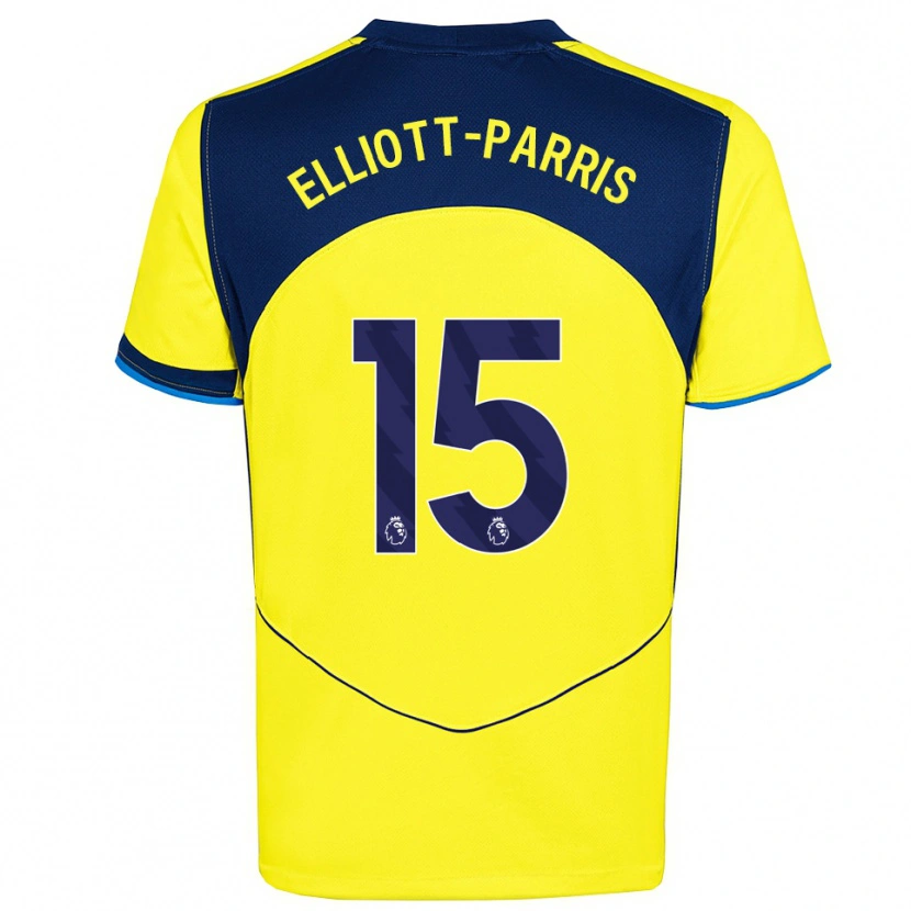 Danxen Børn Reiss Elliott-Parris #15 Gul Navy Tredje Sæt Spillertrøjer 2025/26 Trøje T-Shirt
