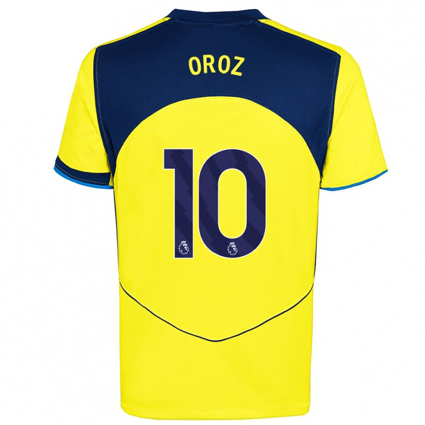 Danxen Børn Maite Oroz #10 Gul Navy Tredje Sæt Spillertrøjer 2025/26 Trøje T-Shirt