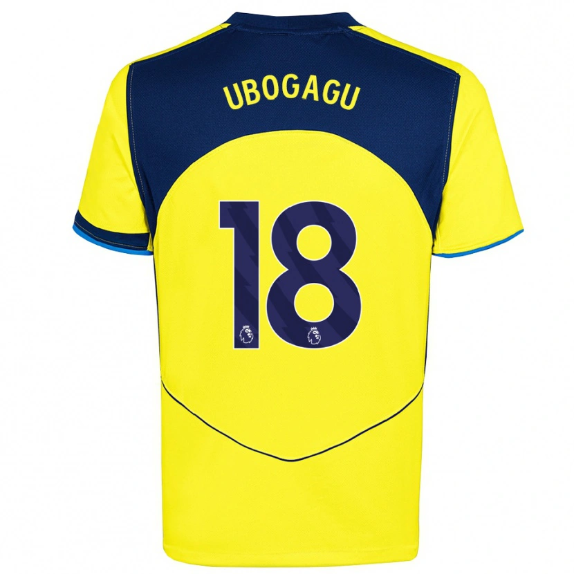Danxen Børn Chioma Ubogagu #18 Gul Navy Tredje Sæt Spillertrøjer 2025/26 Trøje T-Shirt