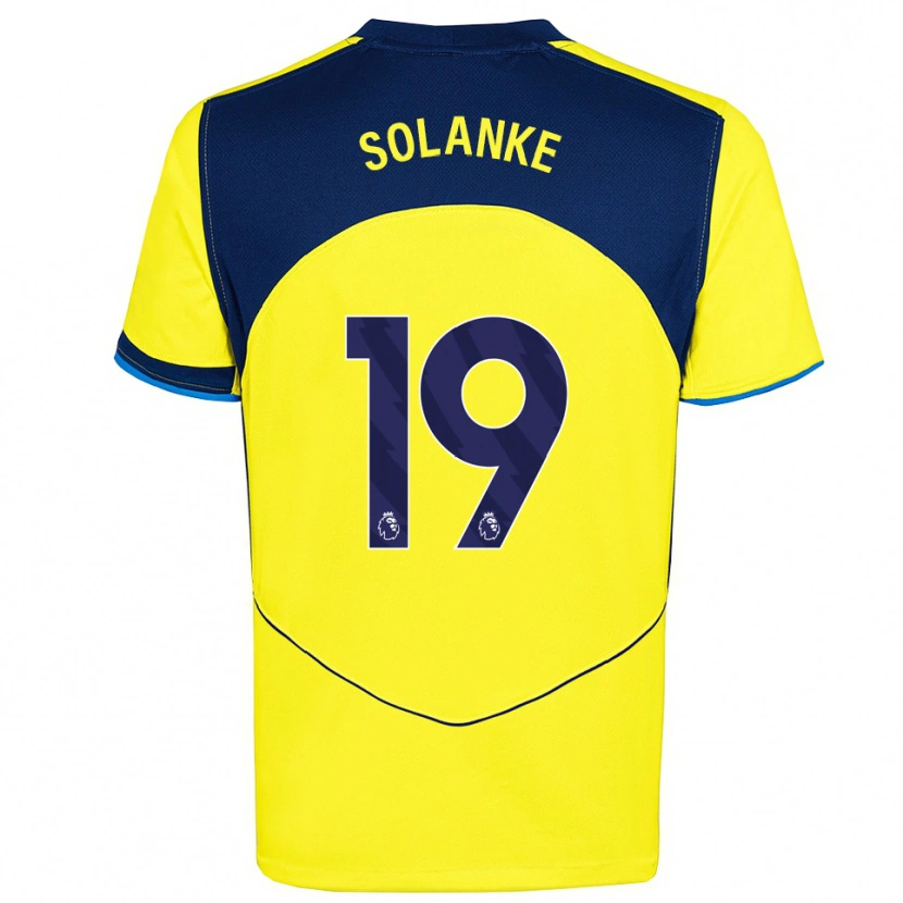 Danxen Børn Dominic Solanke #19 Gul Navy Tredje Sæt Spillertrøjer 2025/26 Trøje T-Shirt
