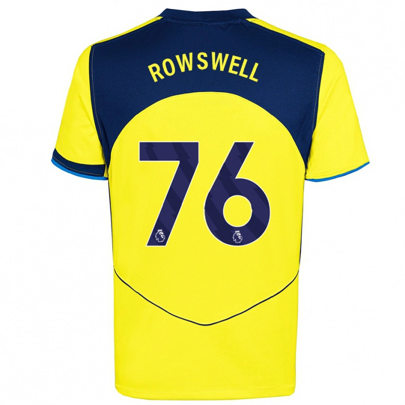 Danxen Børn James Rowswell #76 Gul Navy Tredje Sæt Spillertrøjer 2025/26 Trøje T-Shirt