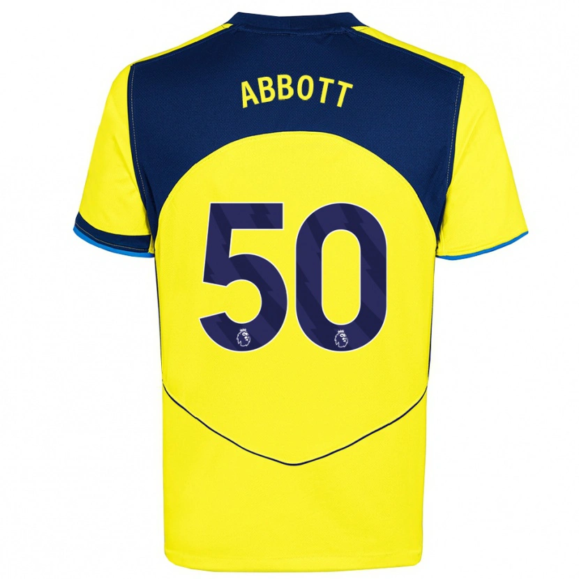 Danxen Børn George Abbott #50 Gul Navy Tredje Sæt Spillertrøjer 2025/26 Trøje T-Shirt