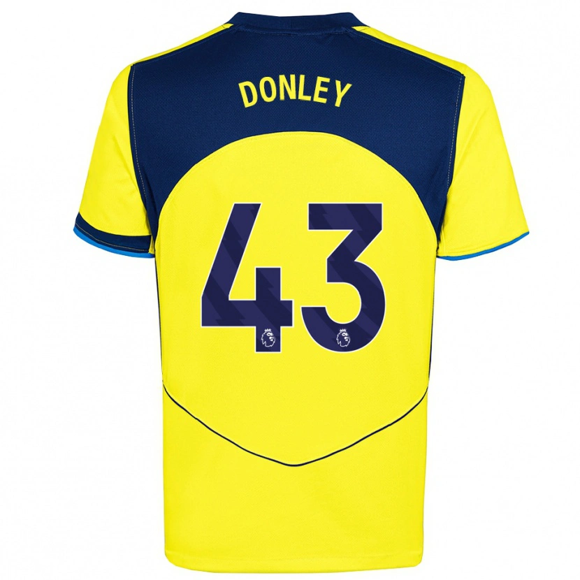 Danxen Børn Jamie Donley #43 Gul Navy Tredje Sæt Spillertrøjer 2025/26 Trøje T-Shirt