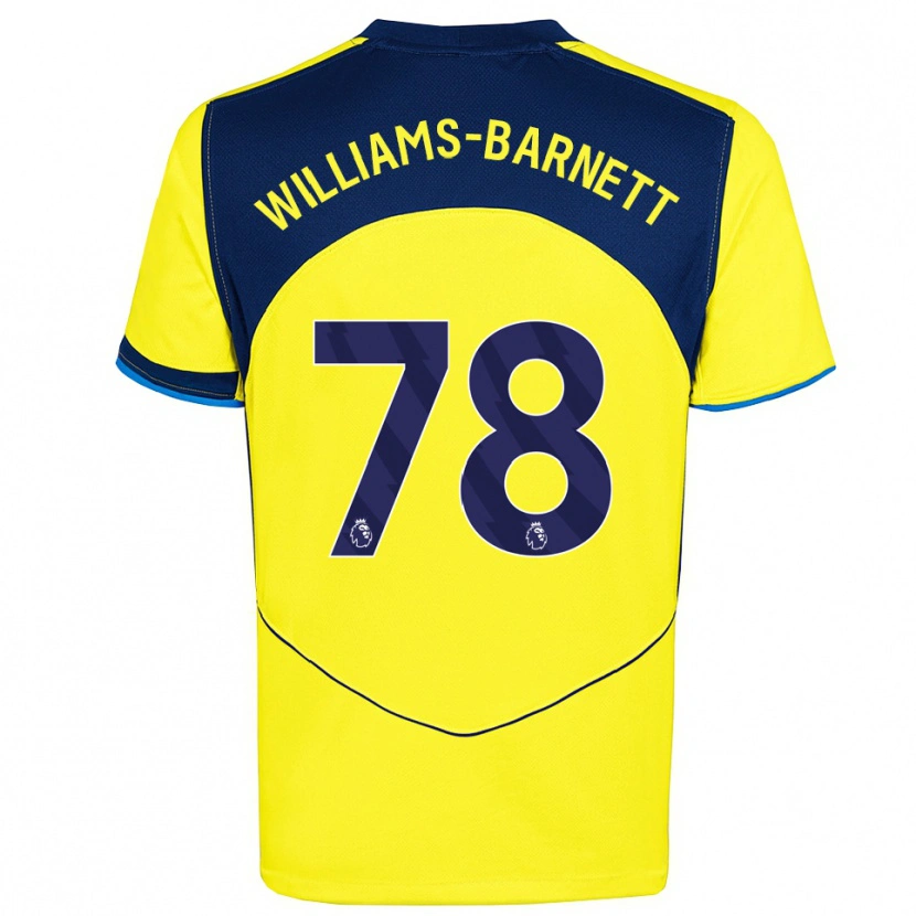 Danxen Børn Lucá Williams-Barnett #78 Gul Navy Tredje Sæt Spillertrøjer 2025/26 Trøje T-Shirt