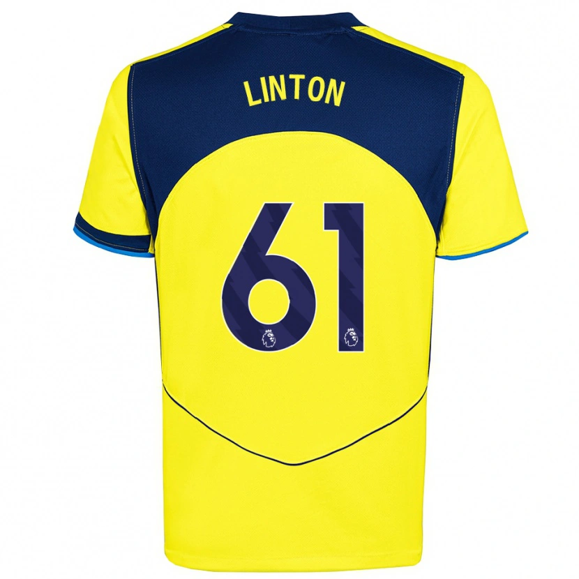 Danxen Børn Jahziah Linton #61 Gul Navy Tredje Sæt Spillertrøjer 2025/26 Trøje T-Shirt